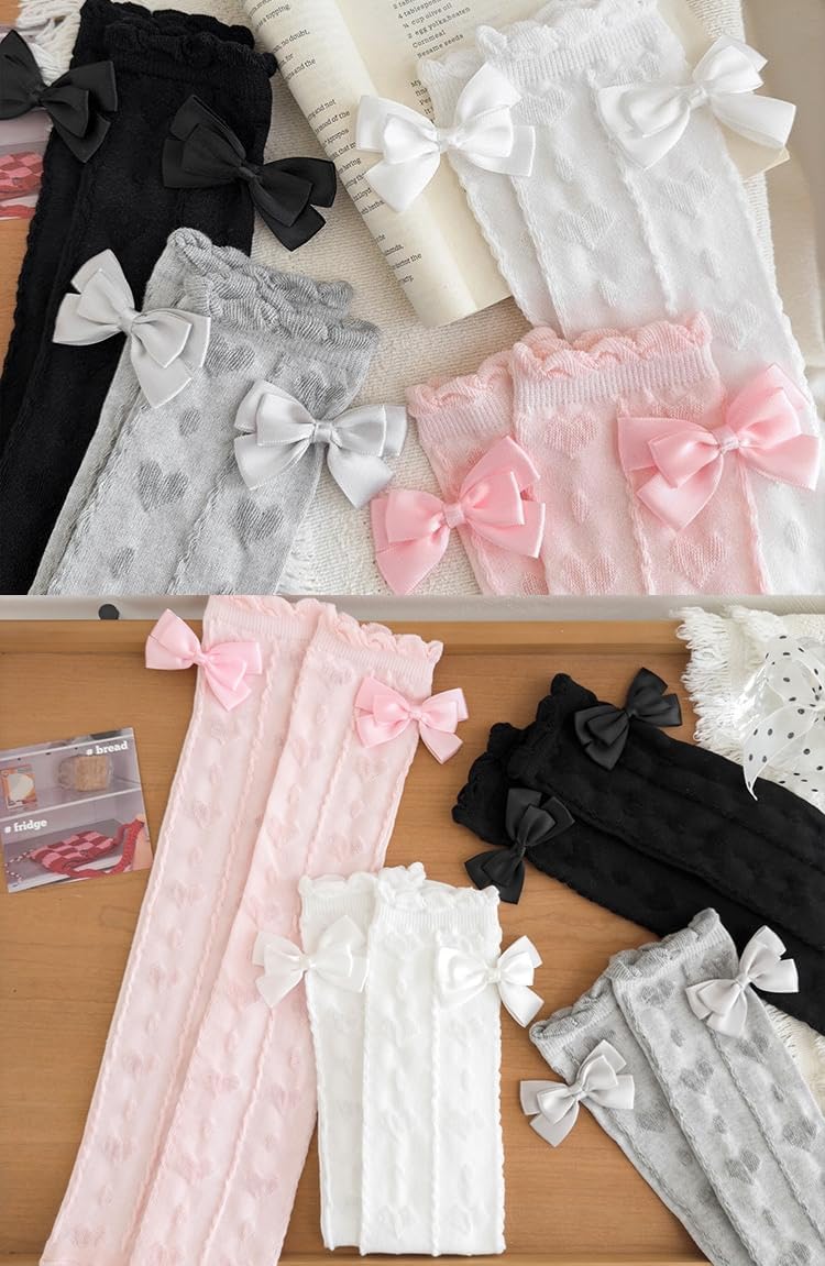 Toptim Kid Girls Knee High Stockings or Over Calf Socks Cotton Princess Tube Dress Socks - Image 3
